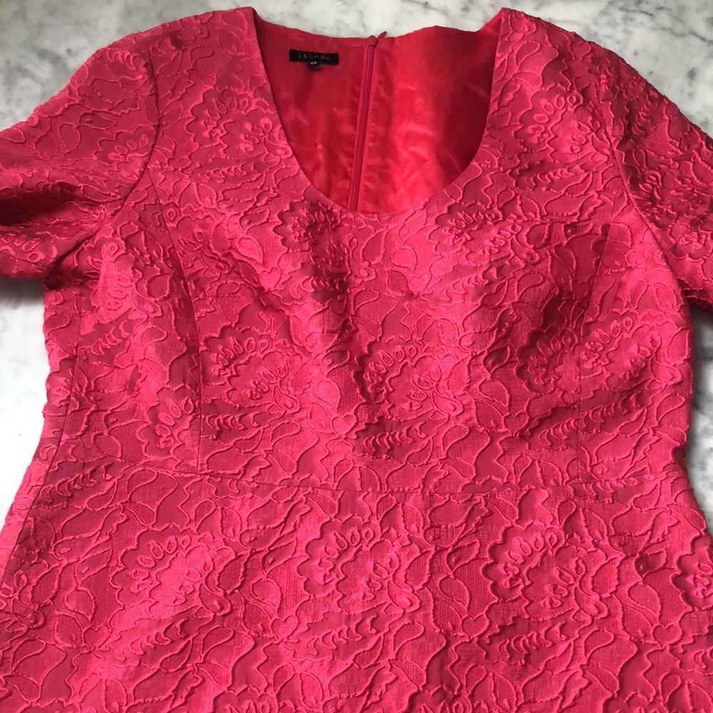 Escada Hot Pink Lace Mini Dress